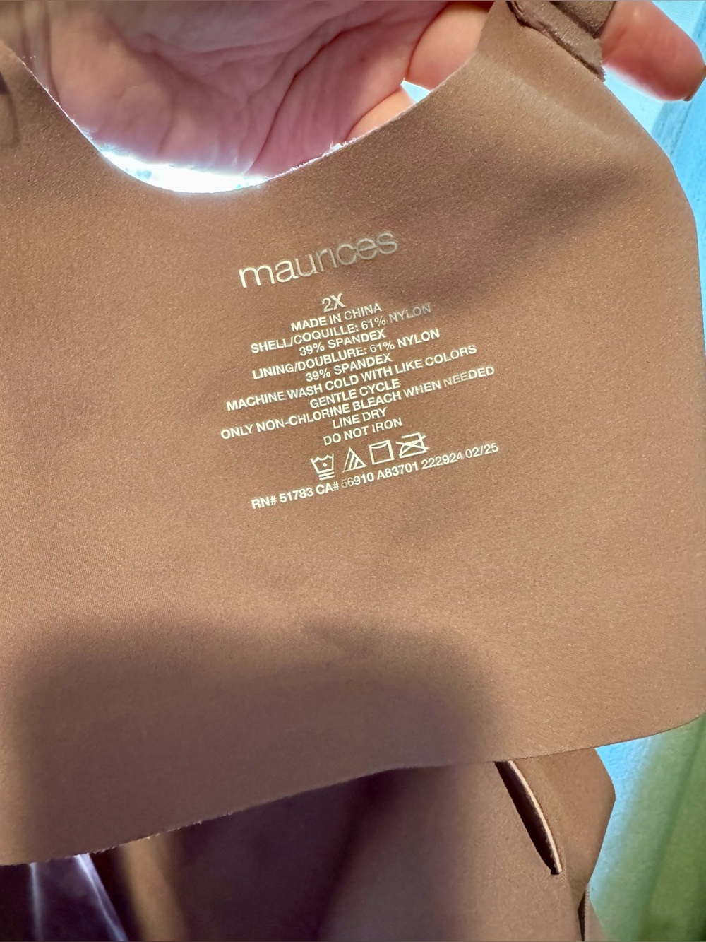 Maurices Invisibliss Adjustable Strap Bralette |Java color- Sz 2x - Picture 4 of 6